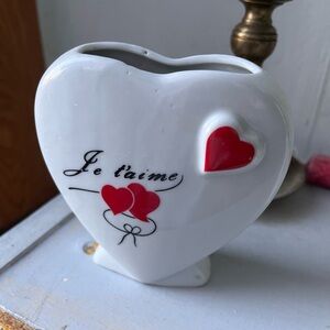 Je t’aime heart mini vase
